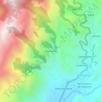 San Carlos topographic map, elevation, terrain