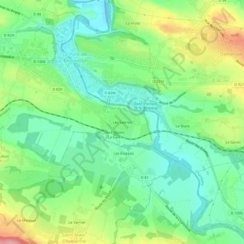 Les Salines topographic map, elevation, terrain