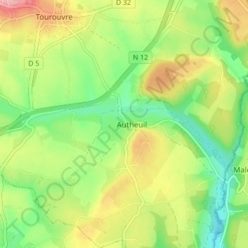 L'Etre Châtel topographic map, elevation, terrain