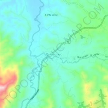 Quinamayo topographic map, elevation, terrain