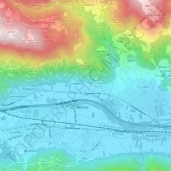 Poisatto topographic map, elevation, terrain