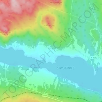 Norrmesunda topographic map, elevation, terrain