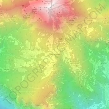 Piani Resinelli topographic map, elevation, terrain