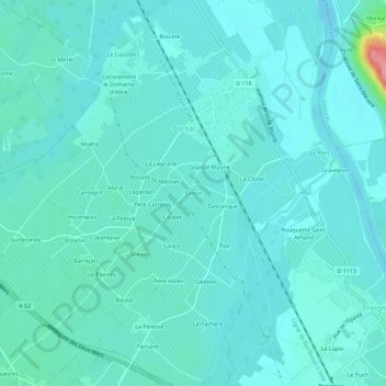 Simon topographic map, elevation, terrain