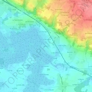 La Porte topographic map, elevation, terrain