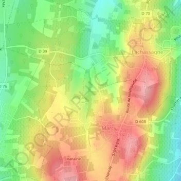 Le Rabat topographic map, elevation, terrain