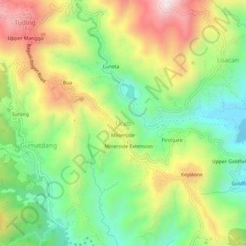 Ucab topographic map, elevation, terrain
