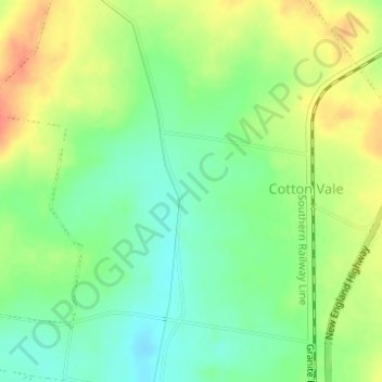 Cottonvale topographic map, elevation, terrain