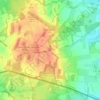 Lönsberg topographic map, elevation, terrain