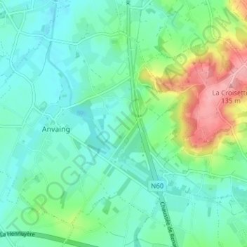 Le Pureau topographic map, elevation, terrain