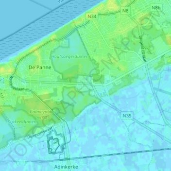 Oosthoek topographic map, elevation, terrain