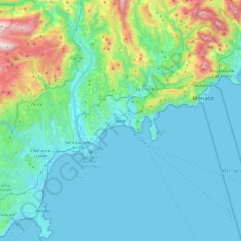 Nice topographic map, elevation, terrain