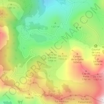 Serre de la Piède topographic map, elevation, terrain