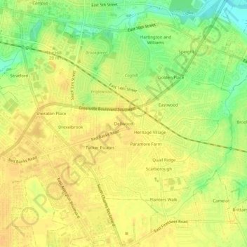 Dellwood topographic map, elevation, terrain
