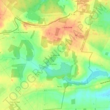 La Gouarais topographic map, elevation, terrain