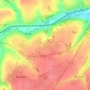 Les Nouettes topographic map, elevation, terrain