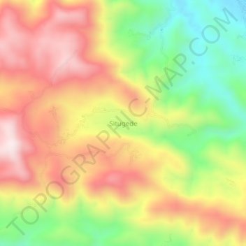 Situgede topographic map, elevation, terrain