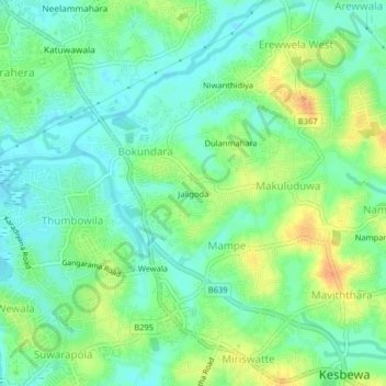 Jaligoda topographic map, elevation, terrain
