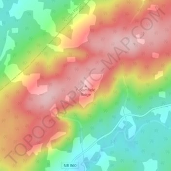 Bloomfield Ridge topographic map, elevation, terrain