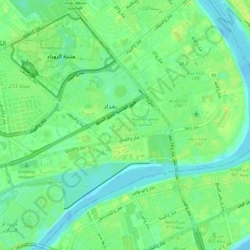 Hayy al Kindi topographic map, elevation, terrain