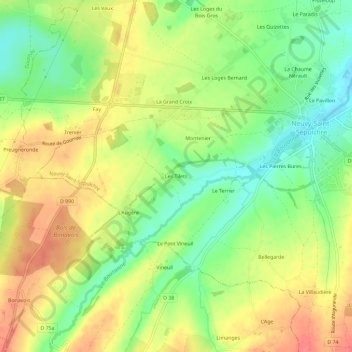 Les Tilets topographic map, elevation, terrain