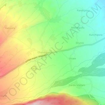 Wahipora topographic map, elevation, terrain