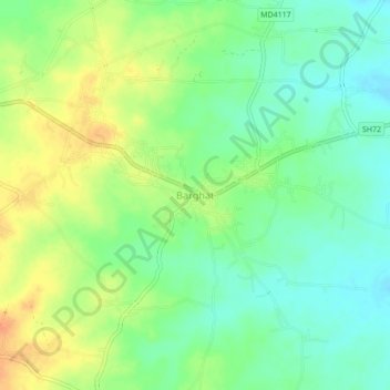 Barghat topographic map, elevation, terrain
