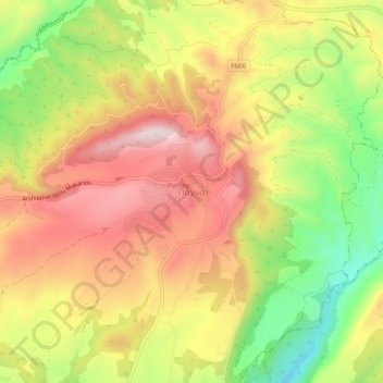 Pachna topographic map, elevation, terrain