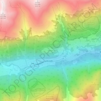 Gassen topographic map, elevation, terrain