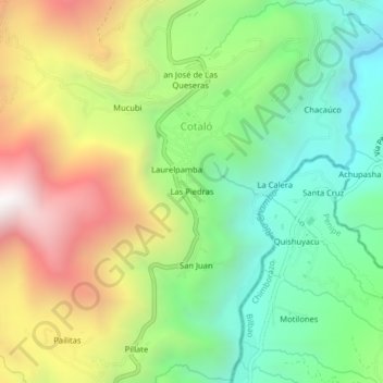 Las Piedras topographic map, elevation, terrain