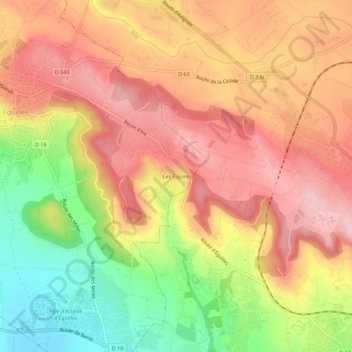 Les Figons topographic map, elevation, terrain