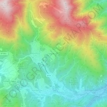 Case Bizzarri topographic map, elevation, terrain