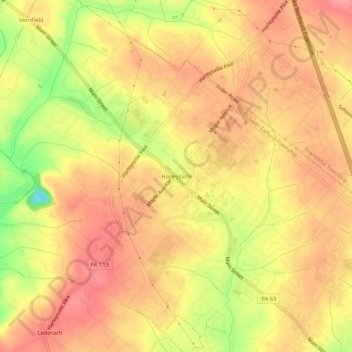 Harleysville topographic map, elevation, terrain