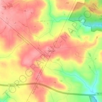 Flat Top topographic map, elevation, terrain