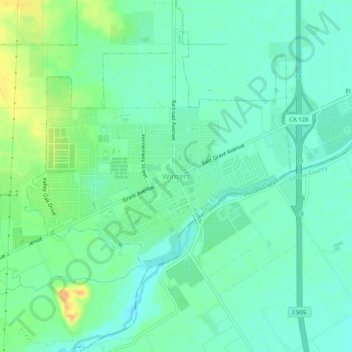 Winters topographic map, elevation, terrain