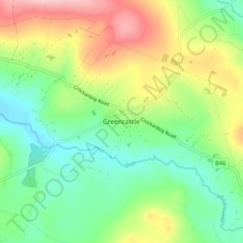Greencastle topographic map, elevation, terrain