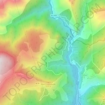 Le Pous topographic map, elevation, terrain