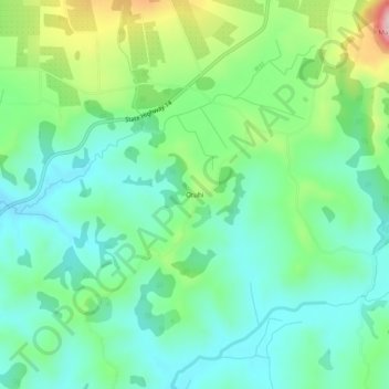 Otuhi topographic map, elevation, terrain