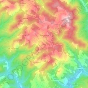 Ama topographic map, elevation, terrain
