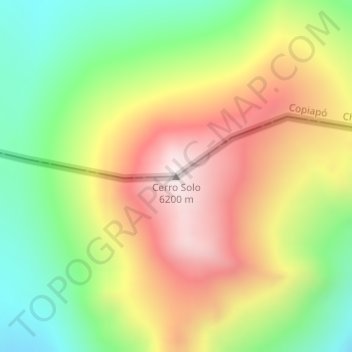 Cerro Solo topographic map, elevation, terrain