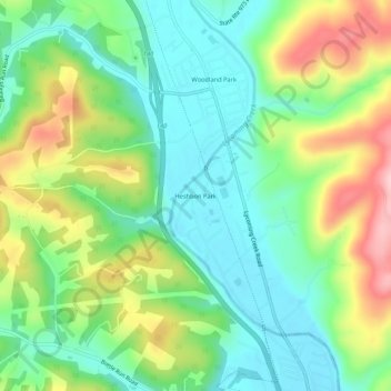 Heshbon Park topographic map, elevation, terrain