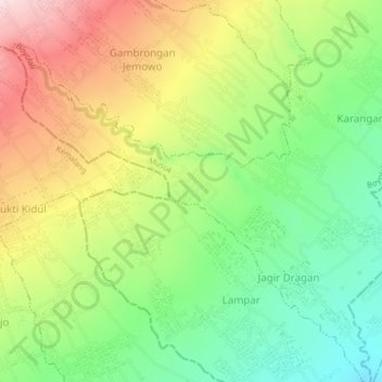 Dragan topographic map, elevation, terrain