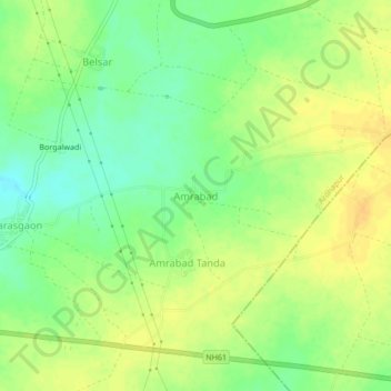 Amrabad topographic map, elevation, terrain
