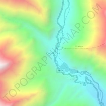 Capillucas topographic map, elevation, terrain
