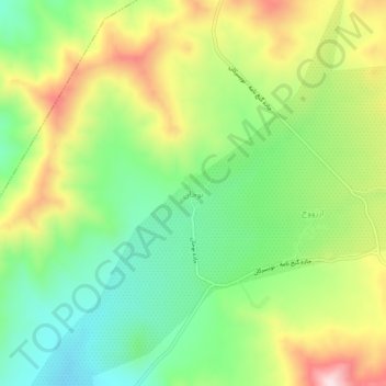Bujan topographic map, elevation, terrain