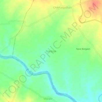 Nimblak topographic map, elevation, terrain