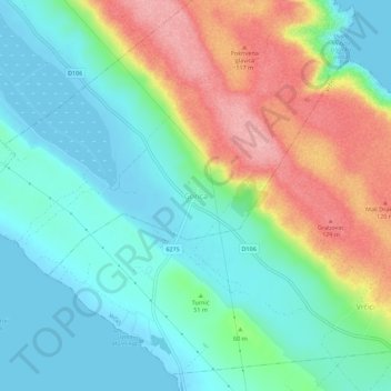 Gorica topographic map, elevation, terrain