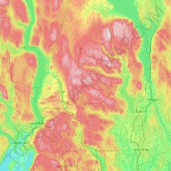 Sverige topographic map, elevation, terrain