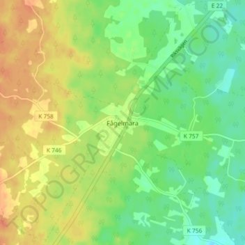 Fågelmara topographic map, elevation, terrain