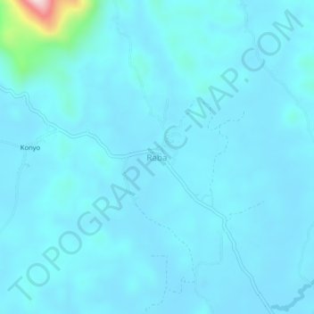 Raba topographic map, elevation, terrain